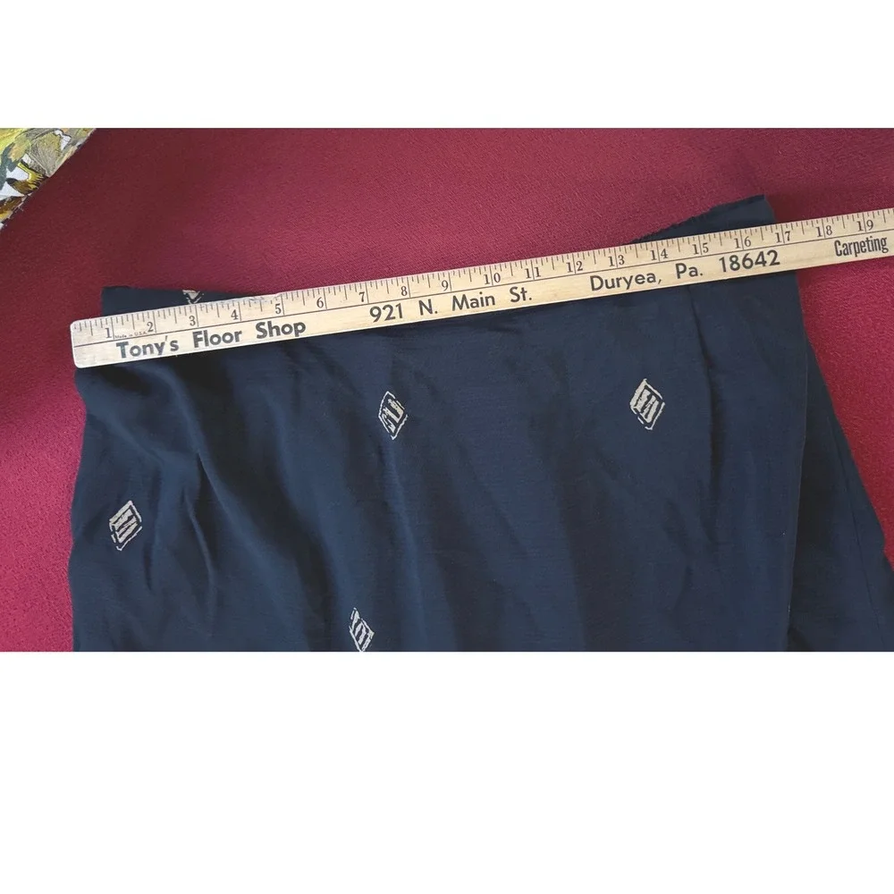 Alfred Dunner Skirt Women 18 Black Safari Print Vintage Midi Elastic Waist USA